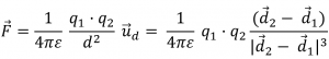Formula de la ley de Coulomb
