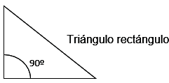 ángulos rectos, ejemplo, triángulo rectángulo