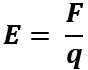 Formula of the electric field