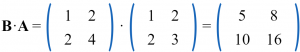 Propiedad conmutativa de las matrices - Multiplicacion BxA