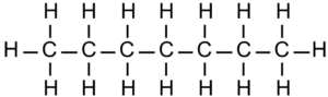 Fórmula estructural del heptano