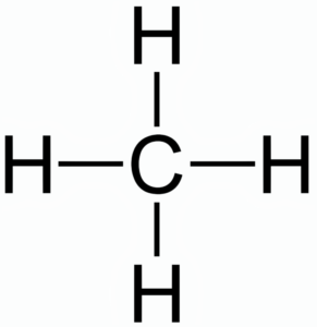 Fórmula estructural del metano
